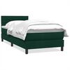 vidaXL Rams&auml;ng med madrass m&ouml;rkgr&ouml;n 80x220 cm sammet