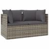 vidaXL Tr&auml;dg&aring;rdssoffa 2-sits med dynor gr&aring; konstrotting