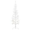 vidaXL Smal halv plastgran med stativ vit 180 cm
