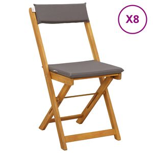 vidaXL Utem&ouml;bler Bistro Stolar 8 pcs M&ouml;rkgr&aring; 40 x 53 x 80 cm