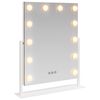 vidaXL LED-sminkspegel Vit 44 x 10 x 53 cm Glas och st&aring;l