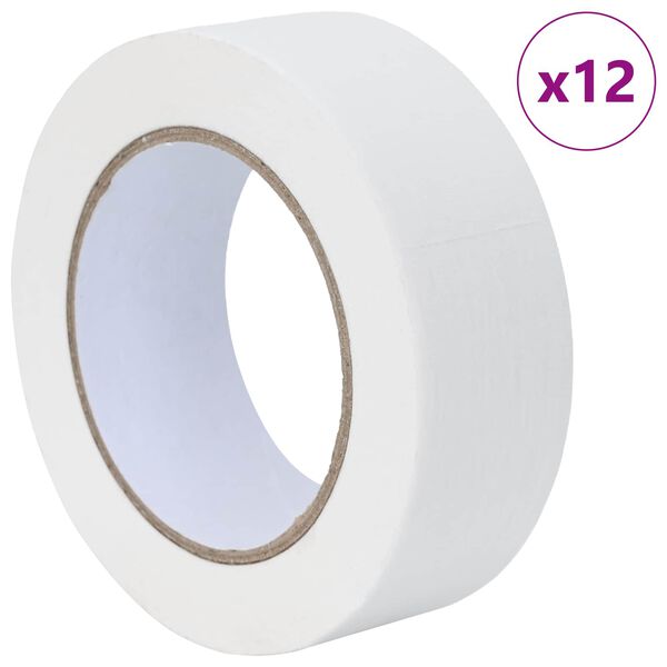 vidaXL M&aring;lartape 12 pcs Vit 38mm x 50m Papper