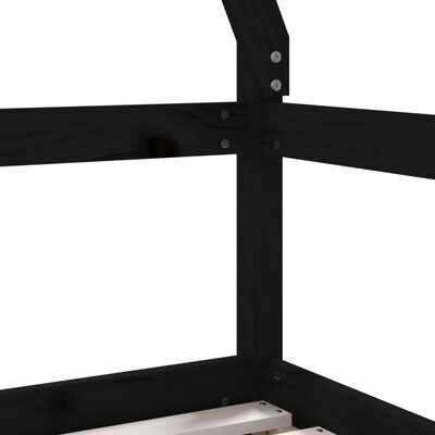 vidaXL Sängram för barnsäng m. lådor svart 70x140 cm massiv furu