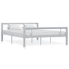 vidaXL S&auml;ngram utan madrass gr&aring; & vit metall 120x200 cm