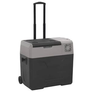 vidaXL Kylbox med hjul & handtag 40 L svart & gr&aring; polypropylen