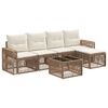 vidaXL Tr&auml;dg&aring;rdsoffset 6 pcs Beige och kr&auml;mvit konstrotting
