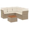 vidaXL Soffgrupp f&ouml;r tr&auml;dg&aring;rden med dynor 6 delar beige konstrotting