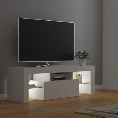 vidaXL TV-bänk med LED-belysning vit 120x35x40 cm