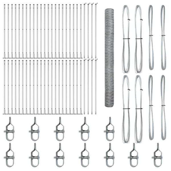 vidaXL St&auml;ngselstolpe Silver 100 x 1,6 m (36 mm n&auml;t) St&aring;l