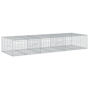 vidaXL Gabionkorg med skydd 300x100x50 cm galvaniserat j&auml;rn