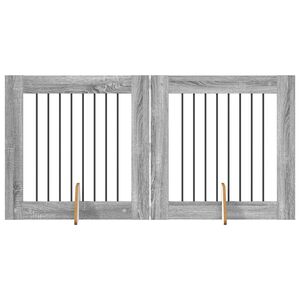 vidaXL Hundgrind med st&auml;llningar 2 pcs Gr&aring; sonoma-ek 80 x 80 cm