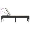 vidaXL Solstol med dyna svart 55x200x44cm konstrotting