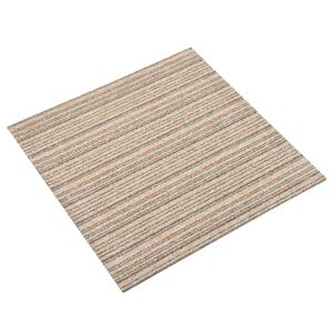 vidaXL Matta 20 pcs Randig beige 50 x 50 cm 100% Polypropen