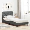 vidaXL Bed with Mattress Dark Grey 90x190 cm Fabric