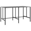 vidaXL Barbord svart 200x100x110 cm pulverlackerat st&aring;l