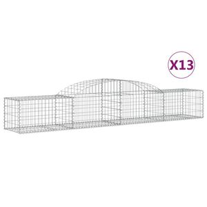 vidaXL Gabion b&aring;gformad 13 st 300x50x40/60 cm galvaniserat j&auml;rn