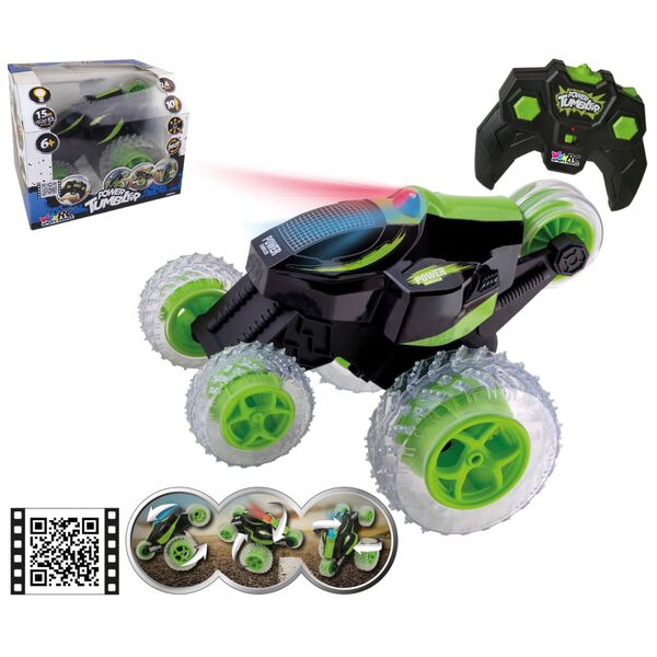 Happy People Radiostyrd stuntbil Power Tumbler gr&ouml;n och svart