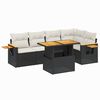vidaXL Loungegrupp med dynor 6 delar svart konstrotting