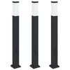 vidaXL Pollare med uttag 3 st 80 cm svart IP44