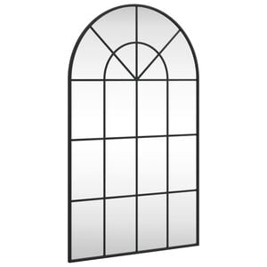 vidaXL V&auml;ggspegel svart 60x100 cm b&aring;gformad j&auml;rn
