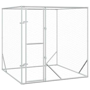 vidaXL Hundg&aring;rd f&ouml;r utomhusbruk silver 2x2x2 m galvaniserat st&aring;l