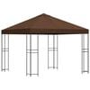 vidaXL Paviljong 3 x 3 m Brun Polyester och St&aring;l 190 gsm