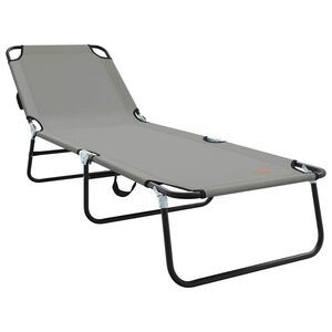vidaXL Hopf&auml;llbar solstol Gr&aring; 188 x 57 x 86,5 cm Polyester