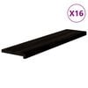 vidaXL Trappstegsmattor 16 pcs brunsvart 110x25x2 cm massiv ek