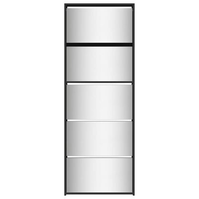 vidaXL Skoskåp med 5 skåp svart 63x17x169,5 cm