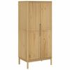 vidaXL Kl&auml;dsk&aring;p FLORO vaxat brun 77x53x171 cm massiv furu