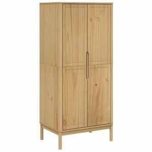 vidaXL Kl&auml;dsk&aring;p FLORO vaxat brun 77x53x171 cm massiv furu