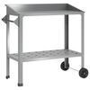 vidaXL Planteringsbord med hjul Silver 96 x 50 x 89 cm