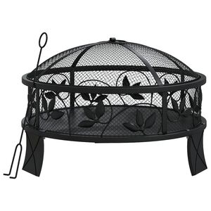 vidaXL Eldstad med eldgaffel 50 cm XXL st&aring;l