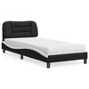 vidaXL Bed with Mattress "Hvar" Black and White 90x190 cm Faux Leather