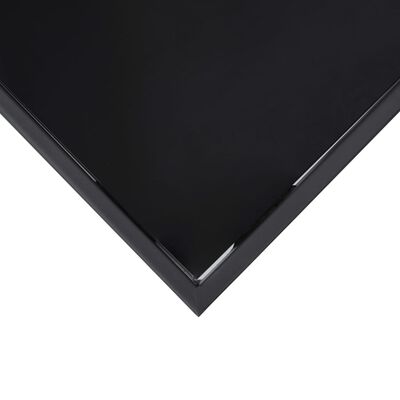 vidaXL Trädgårdsbord svart 60x60x110 cm härdat glas