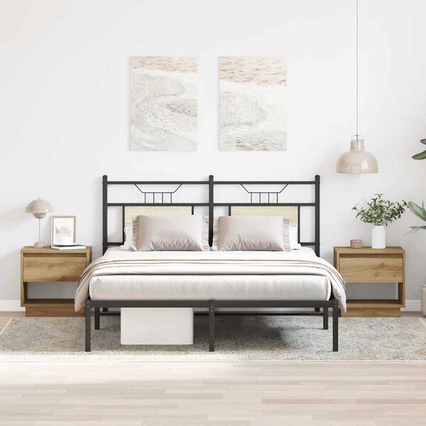 vidaXL Nattduksbord 2 pcs Artisan Ek 45 x 34 x 44 cm Konstruerat tr&auml;