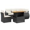 vidaXL Loungegrupp med dynor 6 delar svart konstrotting