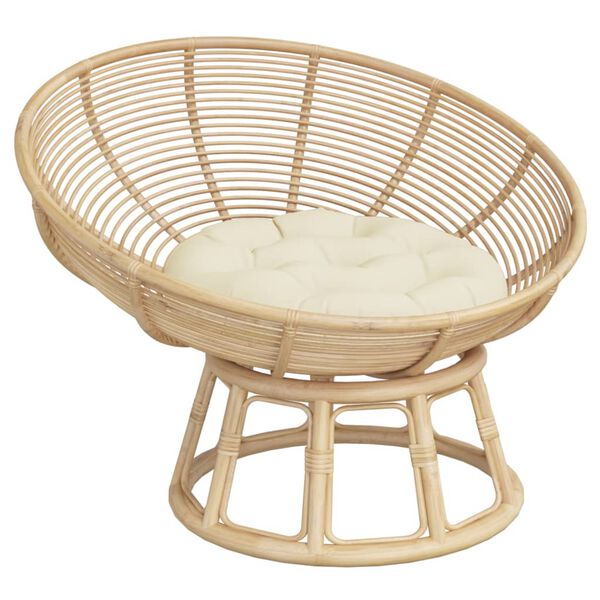 vidaXL Rund dyna gr&auml;ddvit &Oslash; 60 x11 cm oxfordtyg