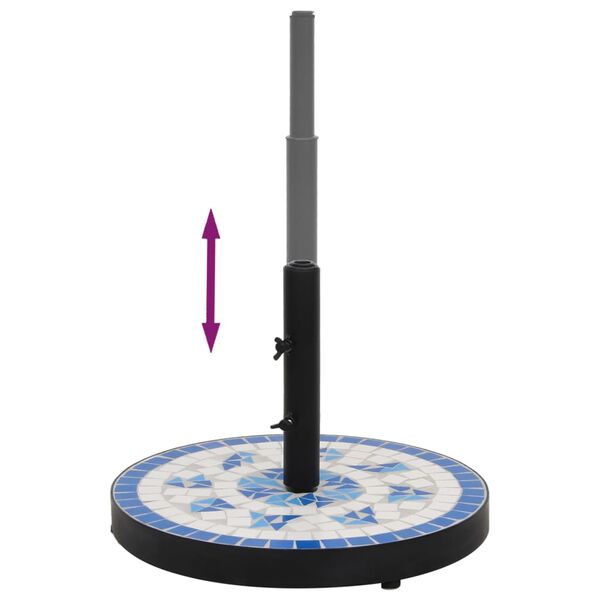 vidaXL Parasollfot blå och vit rund 12 kg