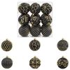 vidaXL Julgransprydnad Set XL 18 st Svart och Guld 8 cm Polystyren