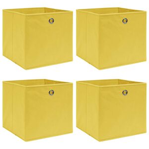vidaXL F&ouml;rvaringsl&aring;dor 4 st gul 32x32x32 cm tyg