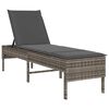 vidaXL Solstol med dyna gr&aring; 55x200x44cm konstrotting