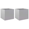 vidaXL Odlingsl&aring;dor 2 st silver 49x47x46 cm galvaniserat st&aring;l
