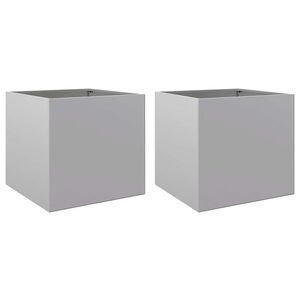 vidaXL Odlingsl&aring;dor 2 st silver 49x47x46 cm galvaniserat st&aring;l