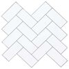 vidaXL Fiskbensplatta 50 pcs Vit gr&aring; 30 x 30 cm Polyuretan och PET
