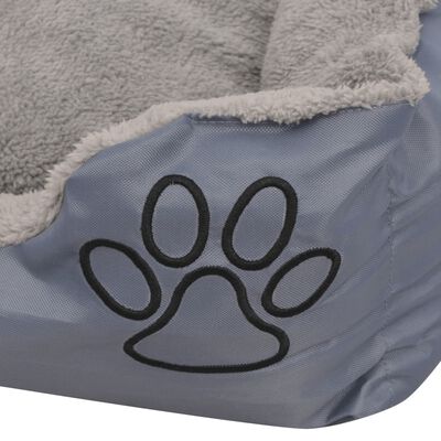 vidaXL Hundbädd med vadderad kudde storlek XL grå