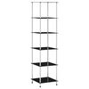 vidaXL Hylla 6 hyllplan svart 40x40x160 cm h&auml;rdat glas