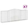 vidaXL Gabioner b&aring;gformade 7 st 400x50x140/160 cm galvaniserat j&auml;rn