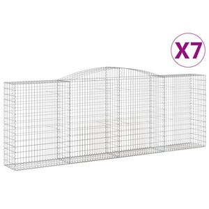 vidaXL Gabioner b&aring;gformade 7 st 400x50x140/160 cm galvaniserat j&auml;rn