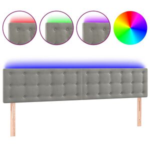 vidaXL S&auml;nggavel LED ljusgr&aring; 160x5x78/88 cm sammet